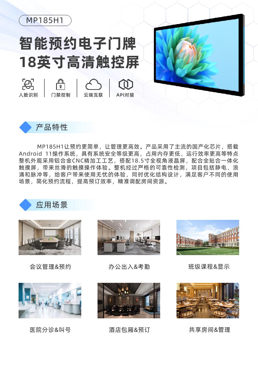 MP185H1-18.5英寸电子门牌
